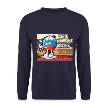 Ne me forcez pas à utiliser ma voix russe - Sweat-shirt Unisexe - marine - Devant - Alina (178cm) & Michal (187cm)