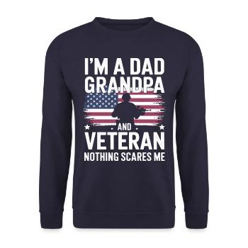 Soldat militaire vétéran - Sweat-shirt Unisexe - marine - Devant - Alina (178cm) & Michal (187cm)