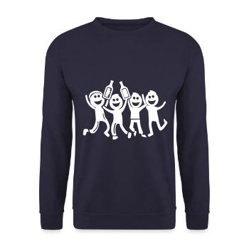 Fête Bachelor Stick Figure - Sweat-shirt Unisexe - marine - Devant - Alina (178cm) & Michal (187cm)