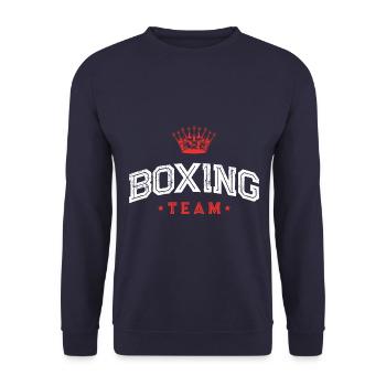 Boxing Team - Unisex Sweatshirt - navy - Front - Alina (178cm) & Michal (187cm)