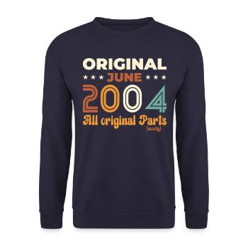 Original June 2004 Vintage 2004 Birthday 2004 - Unisex Sweatshirt - navy - Front - Alina (178cm) & Michal (187cm)