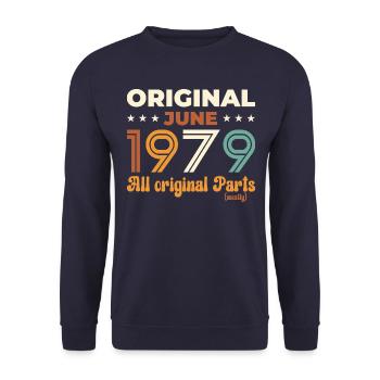 Original Juin 1979 Millésime 1979 Anniversaire 1979 - Sweat-shirt Unisexe - marine - Devant - Alina (178cm) & Michal (187cm)