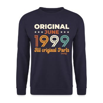 Original Juin 1999 Millésime 1999 Anniversaire 1999 - Sweat-shirt Unisexe - marine - Devant - Alina (178cm) & Michal (187cm)