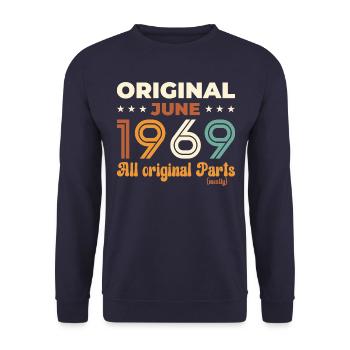 Original Juin 1969 Millésime 1969 Anniversaire 1969 - Sweat-shirt Unisexe - marine - Devant - Alina (178cm) & Michal (187cm)