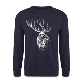 Hirsch - Unisex Pullover - Navy - Vorne - Alina (178cm) & Michal (187cm)