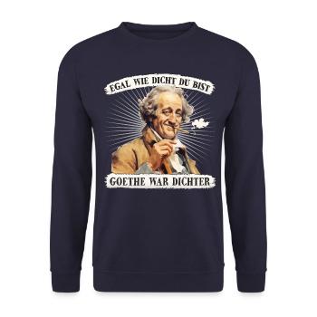 Hanf Cannabis kiffen Gras Goethe Dichter - Unisex Pullover - Navy - Vorne - Alina (178cm) & Michal (187cm)