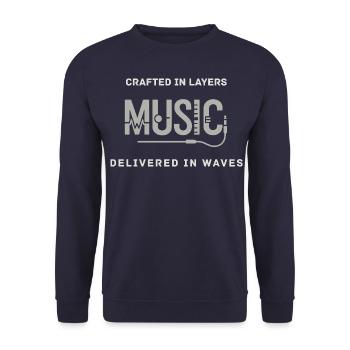 Crafted in Layers - Music Design for Producers - Unisex Sweatshirt - navy - Front - Alina (178cm) & Michal (187cm)