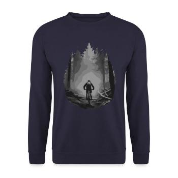 Forest Downhill Enduro MTB Freeride Northshore - Unisex Sweatshirt - navy - Front - Alina (178cm) & Michal (187cm)