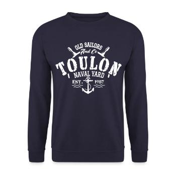 Old Sailors Toulon Naval Yard - Unisex Sweatshirt - navy - Front - Alina (178cm) & Michal (187cm)