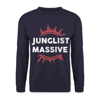 Junglist Music - Unisex Sweatshirt - navy - Front - Alina (178cm) & Michal (187cm)