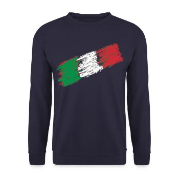 Italy flag italics - Unisex Sweatshirt - navy - Front - Alina (178cm) & Michal (187cm)