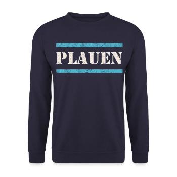 Plauen Vintage - Unisex Pullover - Navy - Vorne - Alina (178cm) & Michal (187cm)
