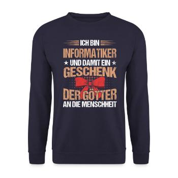 Informatiker Programmierer Informatik Spruch - Unisex Pullover - Navy - Vorne - Alina (178cm) & Michal (187cm)