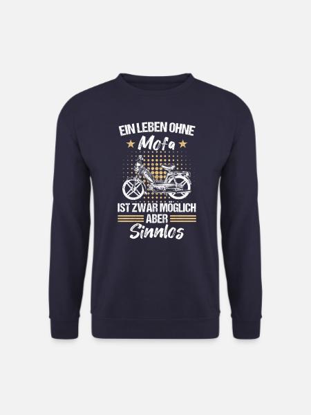 Mofa Moped Roller Motorrad Retro Mofaroller Spruch - Unisex Pullover - Navy