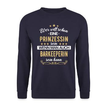 Barkeeper Kellner Barfrau Alkohol Cocktail Spruch - Unisex Pullover - Navy - Vorne - Alina (178cm) & Michal (187cm)