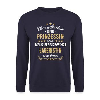 Lageristin Lagerlogistiker Logistiker Beruf Spruch - Unisex Pullover - Navy - Vorne - Alina (178cm) & Michal (187cm)