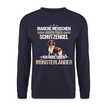 Münsterländer Hund Hundehalter - Unisex Pullover - Navy - Vorne - Alina (178cm) & Michal (187cm)