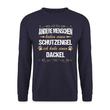 Dackel Dachshund Hund Hundehalter - Unisex Pullover - Navy - Vorne - Alina (178cm) & Michal (187cm)