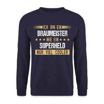 Braumeister Brauerei Bier Beruf Spruch - Unisex Pullover - Navy - Vorne - Alina (178cm) & Michal (187cm)