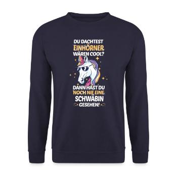 Schwaben Schwabe Schwaben Oberschwaben - Unisex Pullover - Navy - Vorne - Alina (178cm) & Michal (187cm)