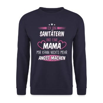 Sanitäter Rettungssanitäterin Sanitäterin Spruch - Unisex Pullover - Navy - Vorne - Alina (178cm) & Michal (187cm)
