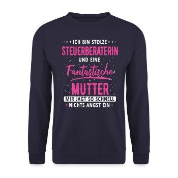 Steuerberaterin Steuer Steuerberatung Beruf Spruch - Unisex Pullover - Navy - Vorne - Alina (178cm) & Michal (187cm)