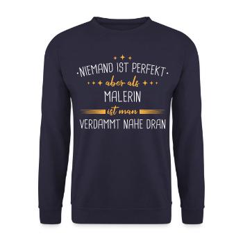 Maler Malermeister malen Lackierer Beruf Spruch - Unisex Pullover - Navy - Vorne - Alina (178cm) & Michal (187cm)