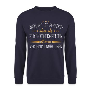 Physiotherapeut Physio Praxis Physiotherapie - Unisex Pullover - Navy - Vorne - Alina (178cm) & Michal (187cm)
