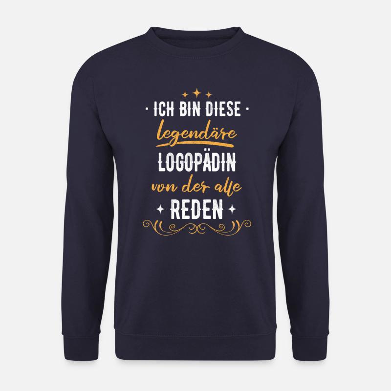 Logopädin Logopädie Rehabilitation Beruf Spruch - Unisex Pullover - Navy