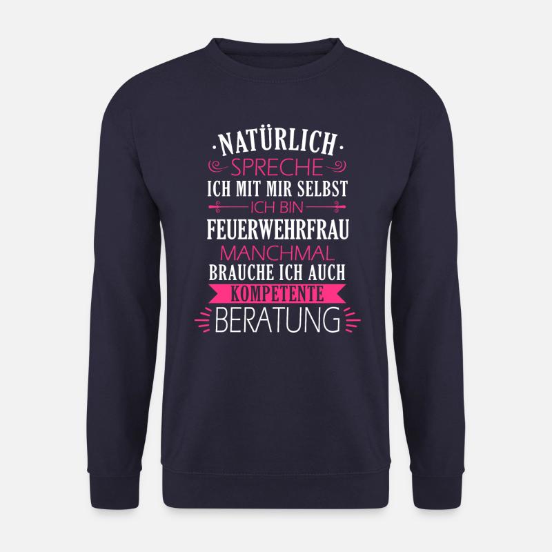 Feuerwehrfrau Feuerwehr Notruf 112 Beruf Spruch - Unisex Pullover - Navy