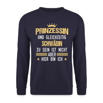 Schwaben Schwabe Schwaben Oberschwaben - Unisex Pullover - Navy - Vorne - Alina (178cm) & Michal (187cm)