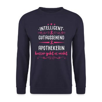 Apotheker Apotheke Drogist Pharmazeut Beruf Spruch - Unisex Pullover - Navy - Vorne - Alina (178cm) & Michal (187cm)