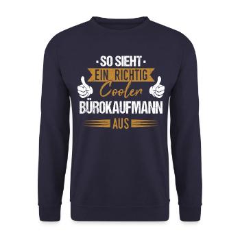 Bürokaufmann Kaufmann Büro Beruf Spruch - Unisex Pullover - Navy - Vorne - Alina (178cm) & Michal (187cm)