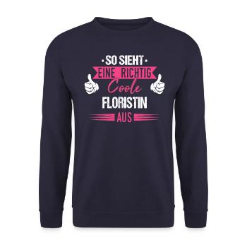 Floristin Floristik Florist Blumen Beruf Spruch - Unisex Pullover - Navy - Vorne - Alina (178cm) & Michal (187cm)