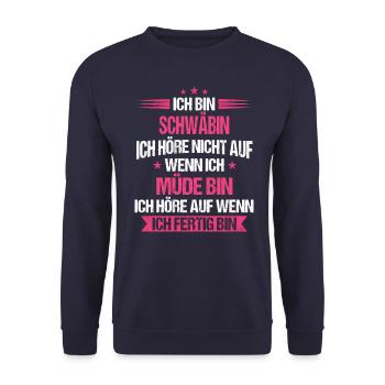 Schwaben Schwabe Schwaben Oberschwaben - Unisex Pullover - Navy - Vorne - Alina (178cm) & Michal (187cm)