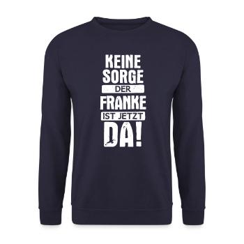 Franken Franke Fränkin Fränkisch Heimat Spruch - Unisex Pullover - Navy - Vorne - Alina (178cm) & Michal (187cm)