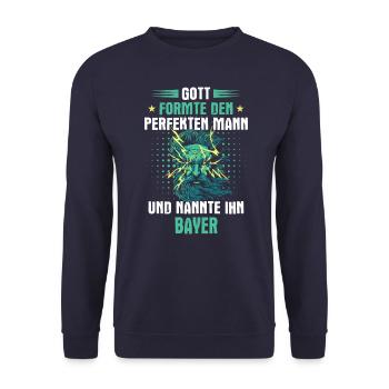 Bayern bayrisch Bayer Deutschland Heimat Spruch - Unisex Pullover - Navy - Vorne - Alina (178cm) & Michal (187cm)