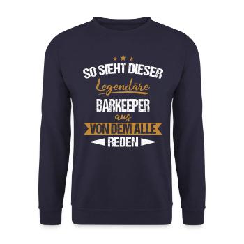 Barkeeper Kellner Barmann Alkohol Cocktail Spruch - Unisex Pullover - Navy - Vorne - Alina (178cm) & Michal (187cm)