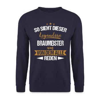 Braumeister Brauerei Bier Beruf Spruch - Unisex Pullover - Navy - Vorne - Alina (178cm) & Michal (187cm)