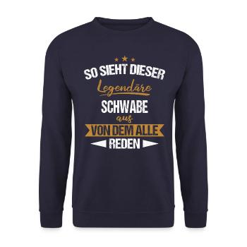 Schwaben Schwabe Schwaben Oberschwaben - Unisex Pullover - Navy - Vorne - Alina (178cm) & Michal (187cm)