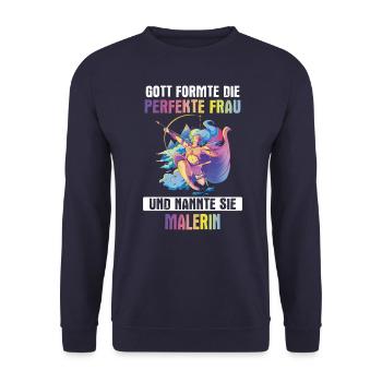 Maler Malermeister malen Lackierer Beruf Spruch - Unisex Pullover - Navy - Vorne - Alina (178cm) & Michal (187cm)