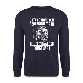 Forstwirt Forstwirtin Holzfäller Beruf Spruch - Unisex Pullover - Navy - Vorne - Alina (178cm) & Michal (187cm)