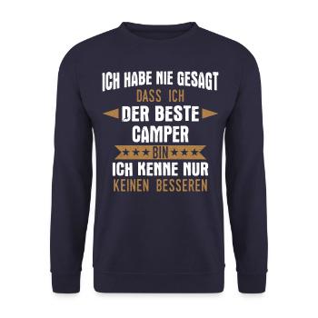 Camping Wohnwagen Camper Wohnmobil Campen - Unisex Pullover - Navy - Vorne - Alina (178cm) & Michal (187cm)