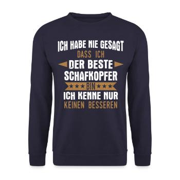 Schafkopfen Schafkopf Kartenspiel Spruch - Unisex Pullover - Navy - Vorne - Alina (178cm) & Michal (187cm)