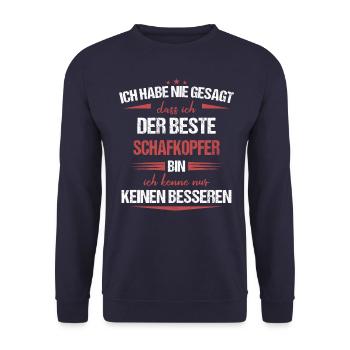 Schafkopfen Schafkopf Kartenspiel Spruch - Unisex Pullover - Navy - Vorne - Alina (178cm) & Michal (187cm)
