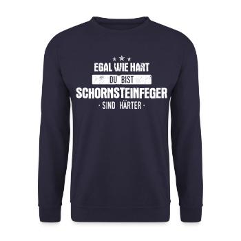 Schornsteinfeger Rauchfangkehrer Kaminkehrer - Unisex Pullover - Navy - Vorne - Alina (178cm) & Michal (187cm)