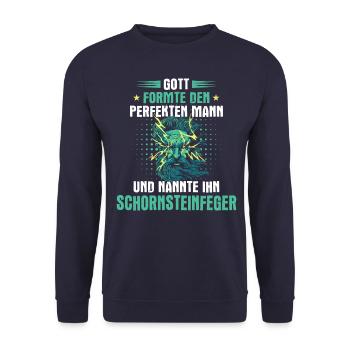 Schornsteinfeger Rauchfangkehrer Kaminkehrer - Unisex Pullover - Navy - Vorne - Alina (178cm) & Michal (187cm)