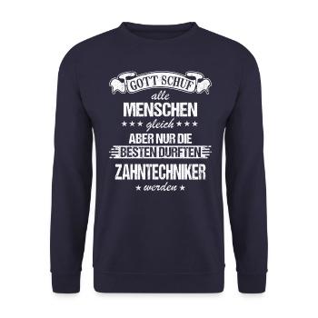 Zahntechniker Zahntechnik Zahnarzt Spruch - Unisex Pullover - Navy - Vorne - Alina (178cm) & Michal (187cm)