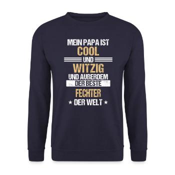Fechten Fechter Schwertkampf Fechtsport Spruch - Unisex Pullover - Navy - Vorne - Alina (178cm) & Michal (187cm)