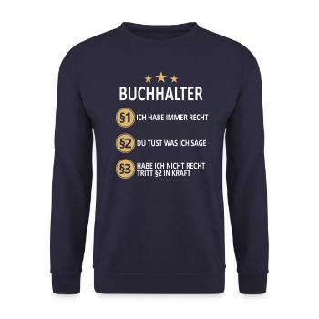 Buchhalter Buchhaltung Finanzbuchhaltung Spruch - Unisex Pullover - Navy - Vorne - Alina (178cm) & Michal (187cm)